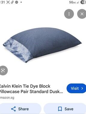 Calvin Klein Dusk Blue Tie-Dye Accent Pillowcases
